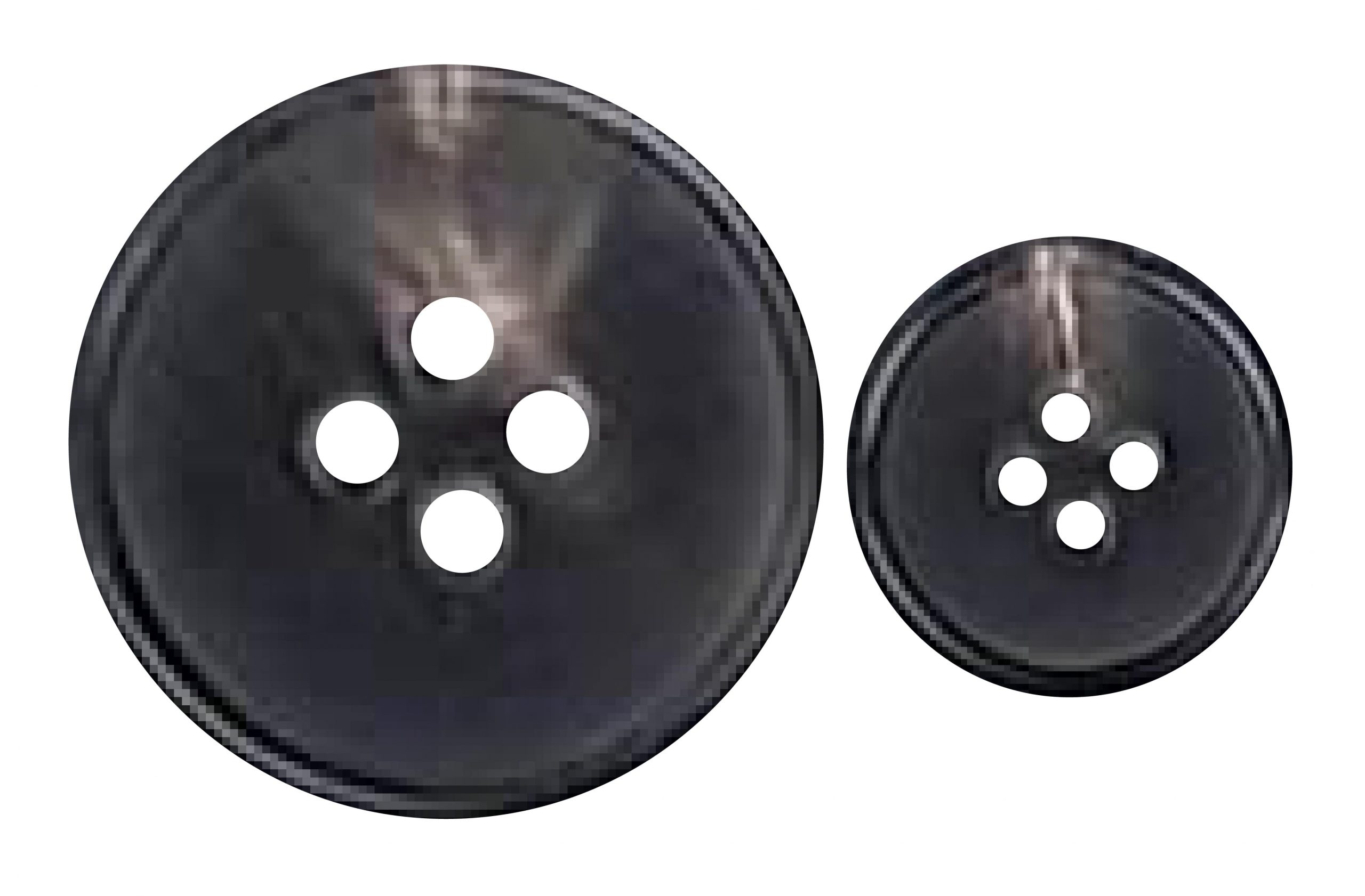 1/2 Black Horn Buttons